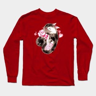 Rose in cat heart Long Sleeve T-Shirt